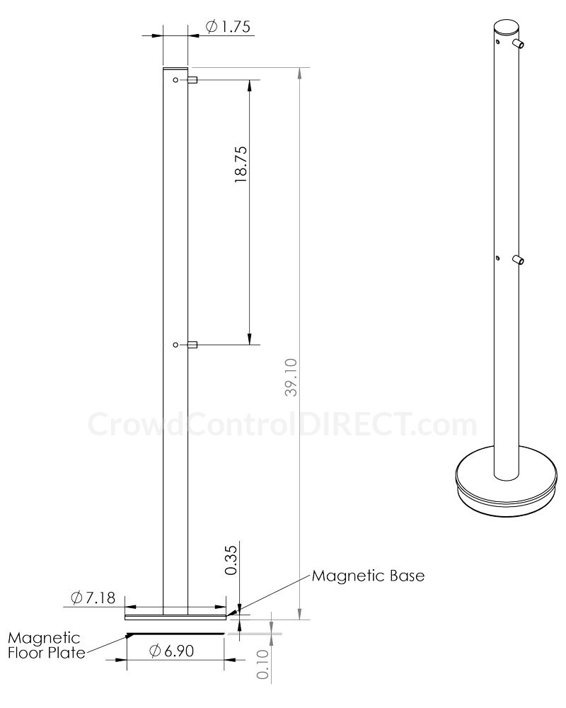 q-cord magnetic base dimensions