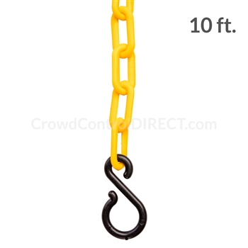 Chainboss YELLOW Plastic Safety 2 Chain UV Resistant - 10ft bag with S- hooks (Multi-Pack)