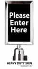 Stanchion Sign Please Enter Here